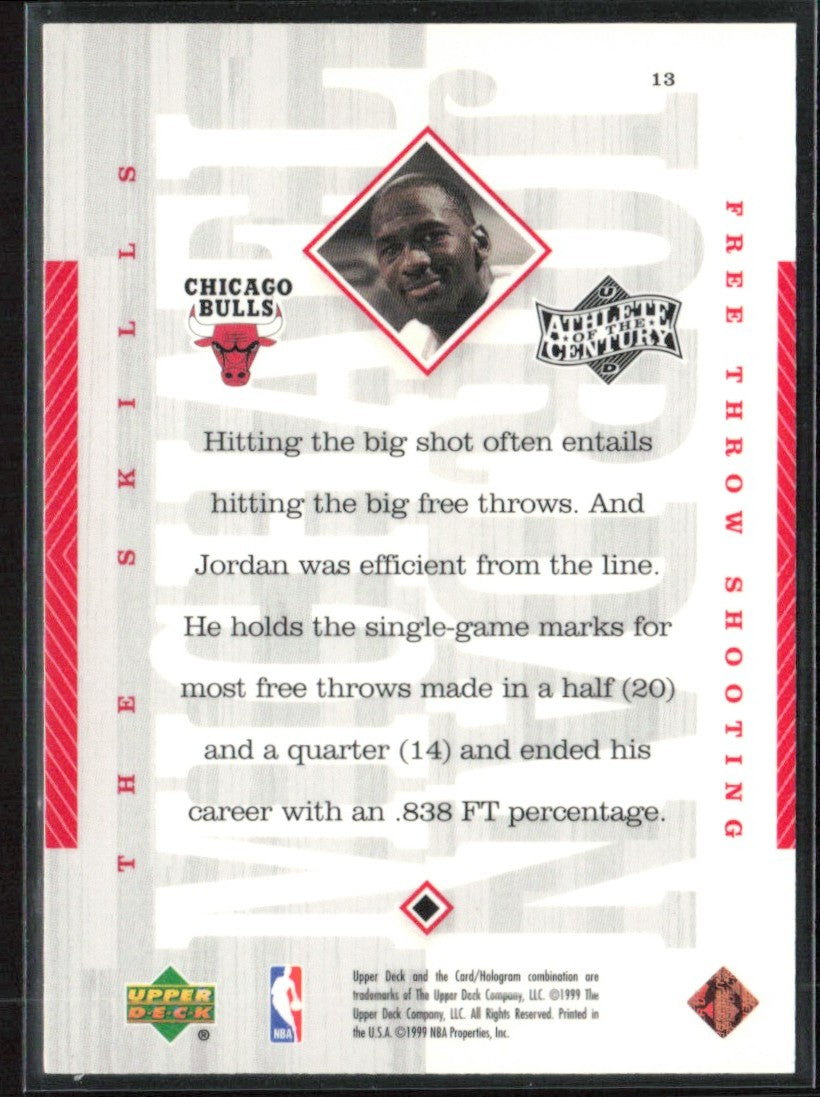 Michael Jordan 1999 Upper Deck Athlete of the Century #13 Chicago Bulls