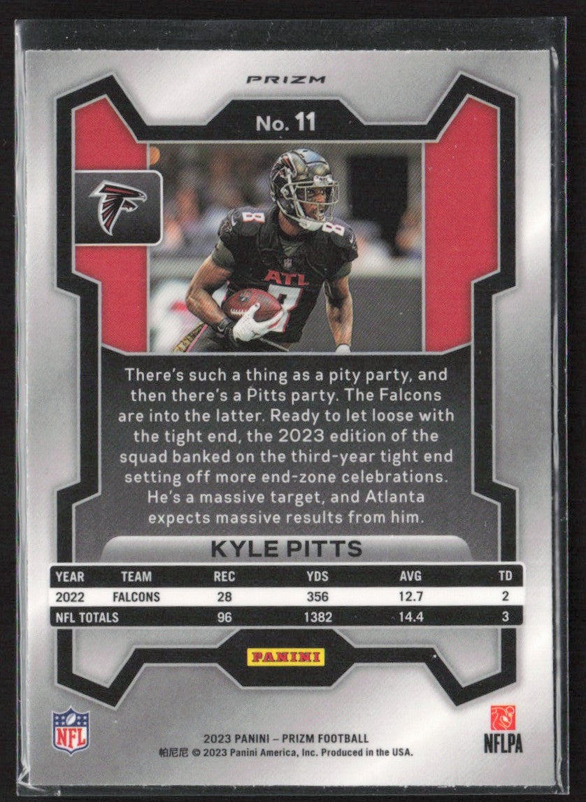 Kyle Pitts 2023 Panini Prizm Green Wave #11 Atlanta Falcons
