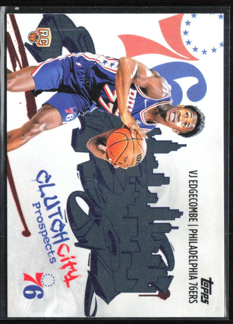 VJ Edgecombe 2025 Topps Clutch City Prospects RC #CC-3 Philadelphia 76ers