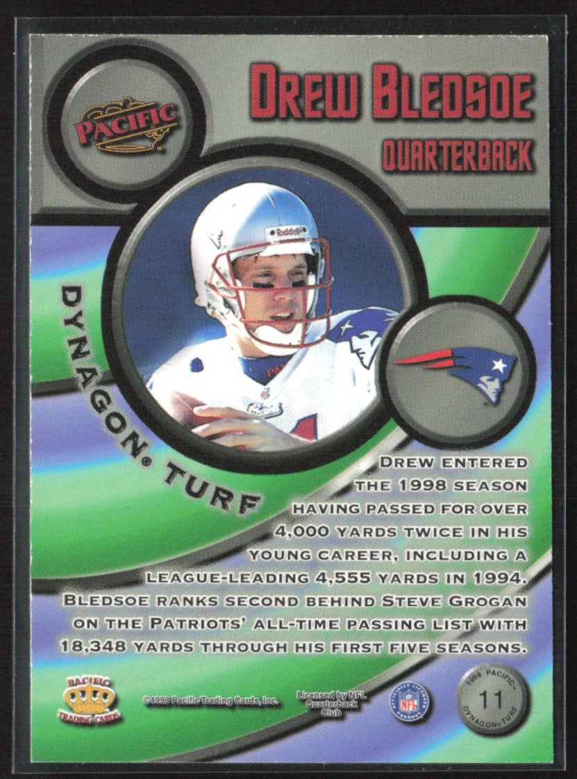 Drew Bledsoe 1998 Pacific Dynagon Turf #11 New England Patriots