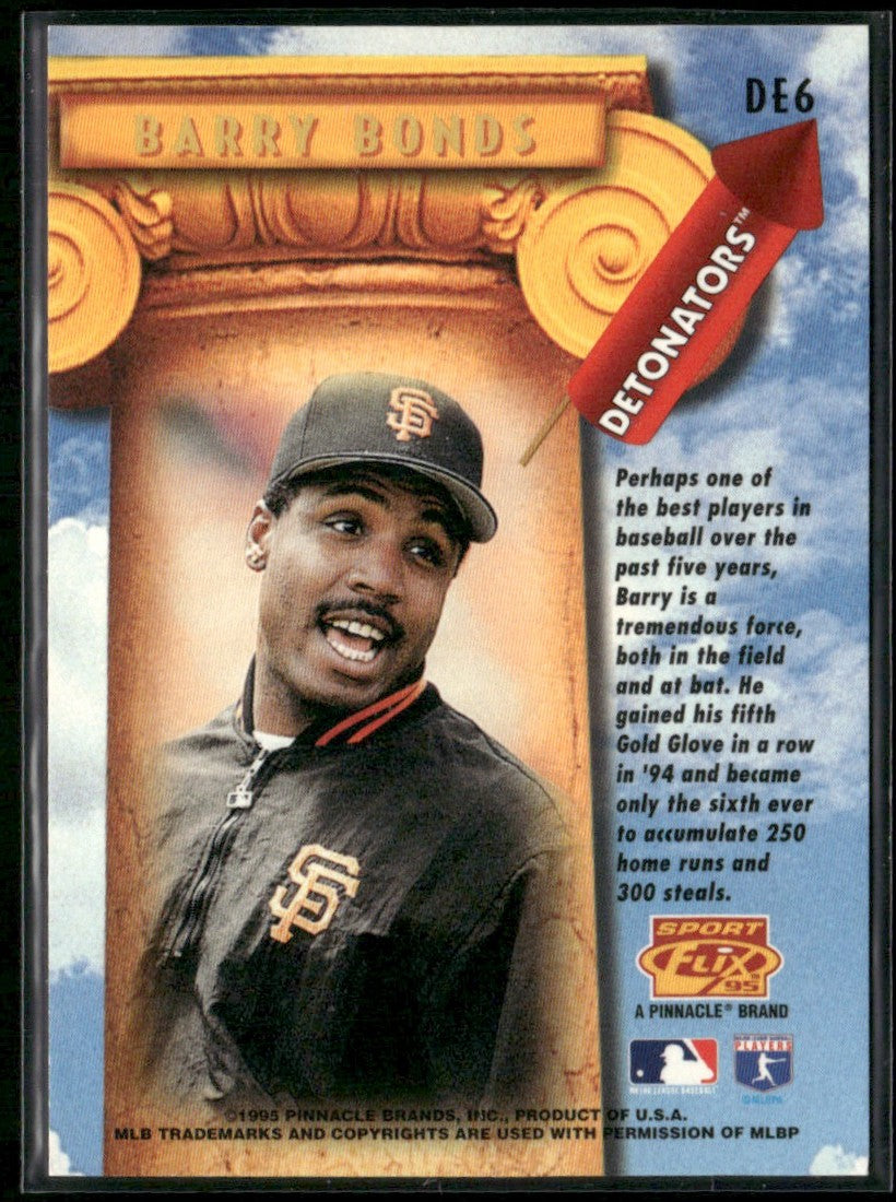 Barry Bonds 1995 Sportflix Detonators #DE6 San Francisco Giants