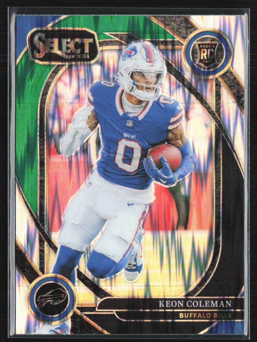 Keon Coleman 2024 Panini Select Club Black & Green Shock RC #280 Buffalo Bills