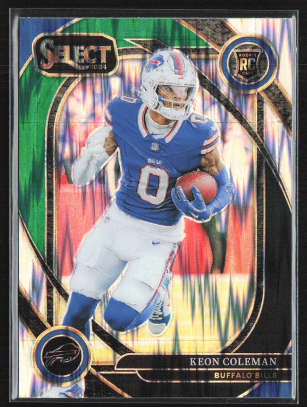 Keon Coleman 2024 Panini Select Club Black & Green Shock RC #280 Buffalo Bills