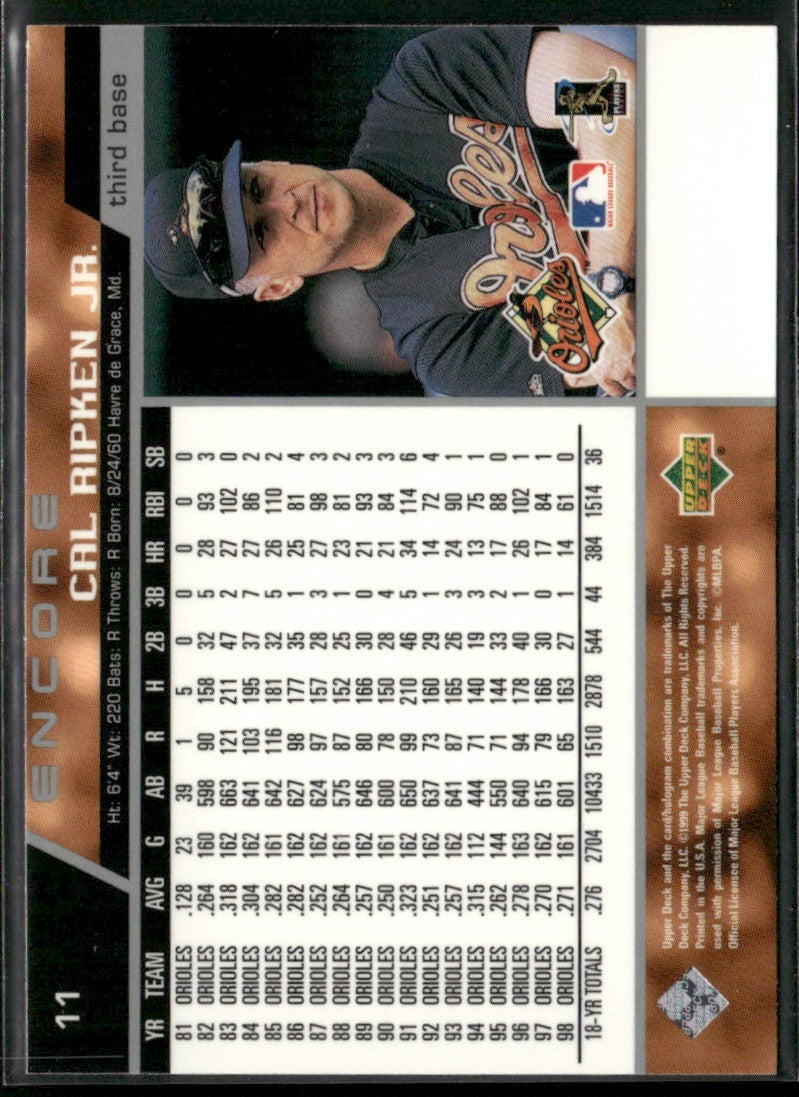 Cal Ripken Jr. 1999 Upper Deck Encore #11 Baltimore Orioles
