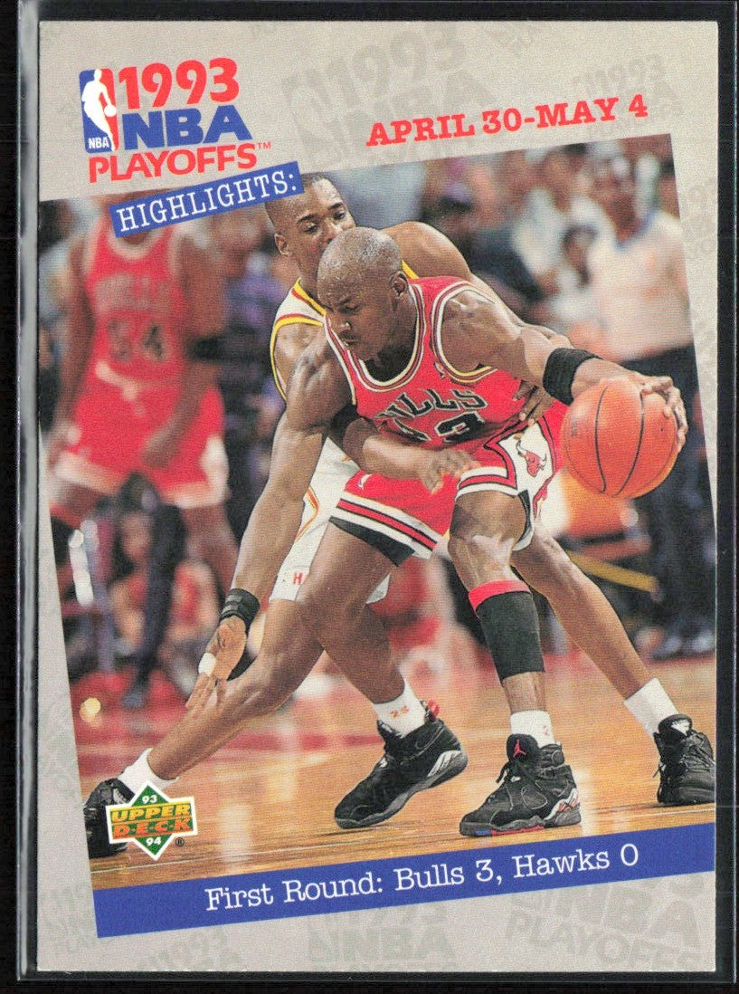 Michael Jordan 1993 Upper Deck NBA Playoffs #180 Chicago Bulls