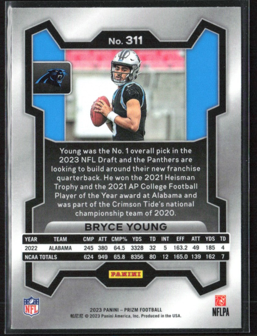 Bryce Young 2023 Panini Prizm RC #311 Carolina Panthers