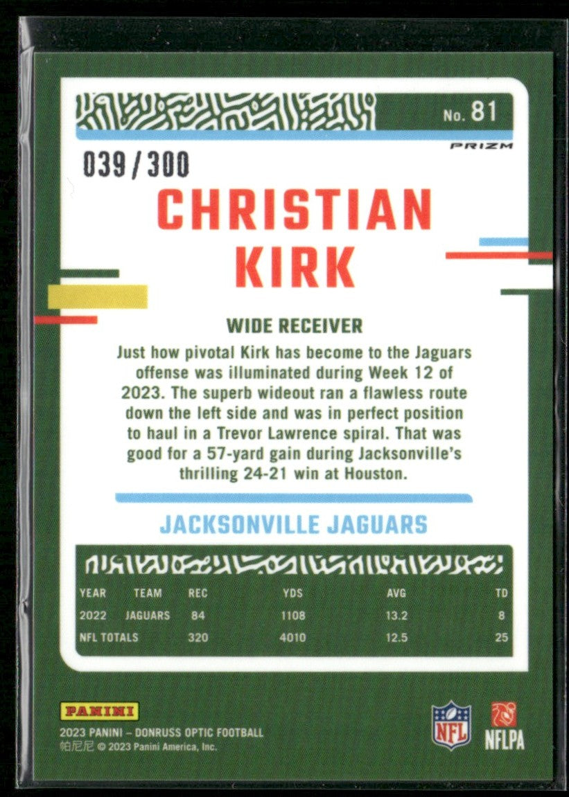 Christian Kirk 2023 Donruss Optic Wave Prizm /300 #81 Jacksonville Jaguars