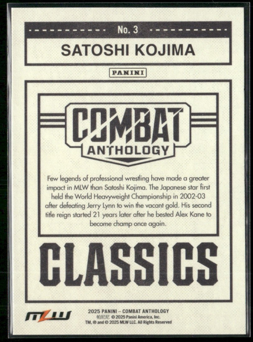Satoshi Kojima 2025 Panini Combat Anthology Classics Silver #3