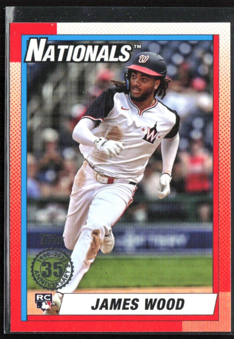 James Wood 2025 Topps 1990 Design RC #90B2-47 Washington Nationals