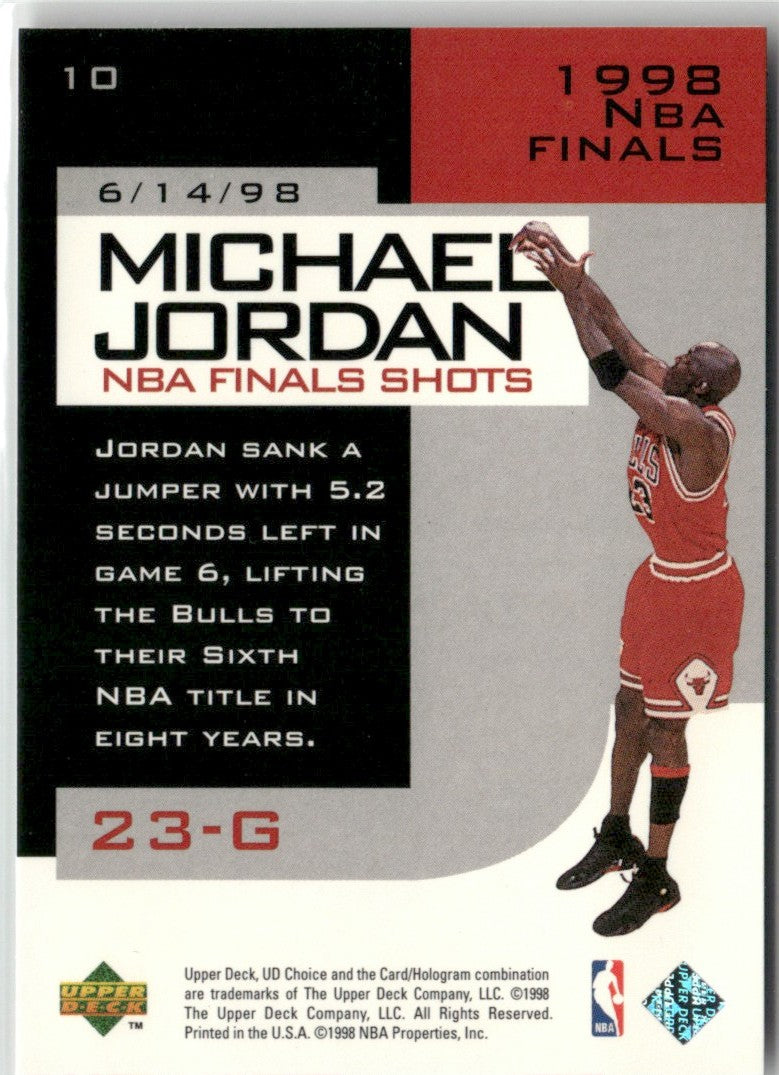 Michael Jordan 1998 UD Choice NBA Finals #10 Chicago Bulls