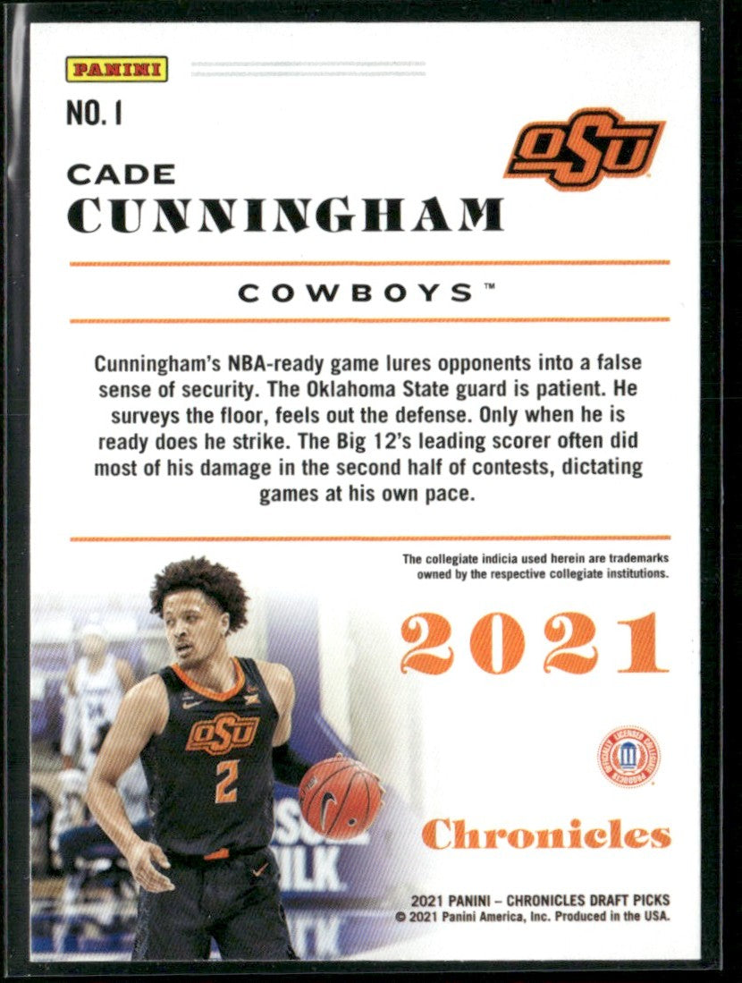 Cade Cunningham 2021 Panini Chronicles Draft Picks RC #1 Detroit Pistons
