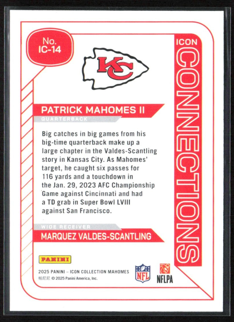 Patrick Mahomes II Valdes-Scantling 2025 Panini Icon Collection Connections