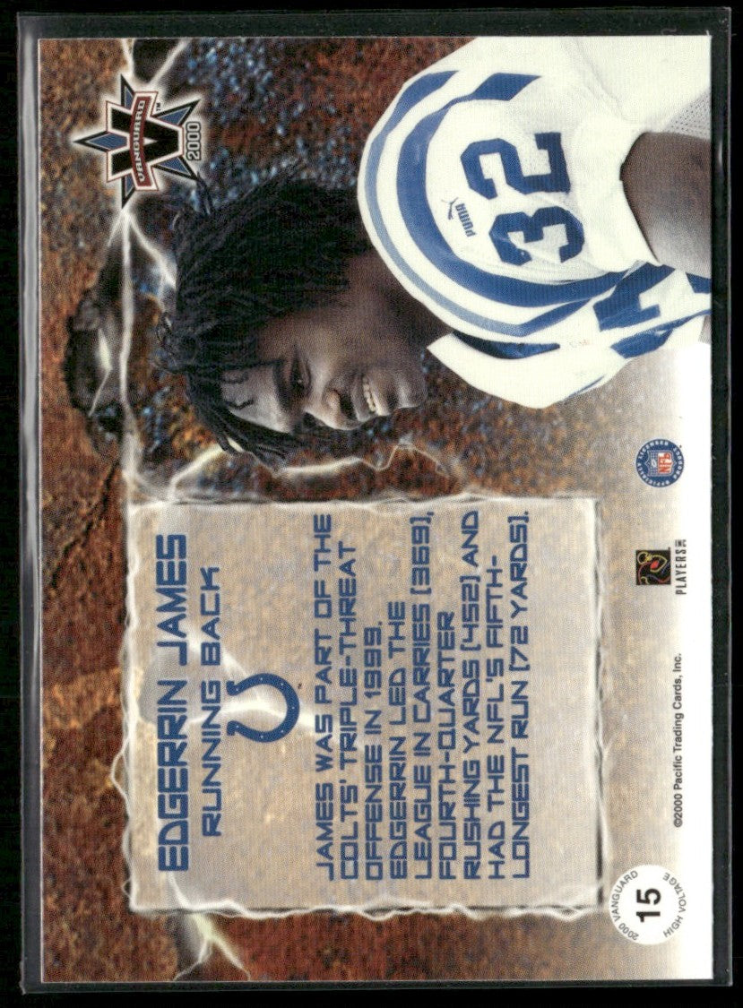 Edgerrin James 2000 Pacific Vanguard High Voltage #15 Indianapolis Colts