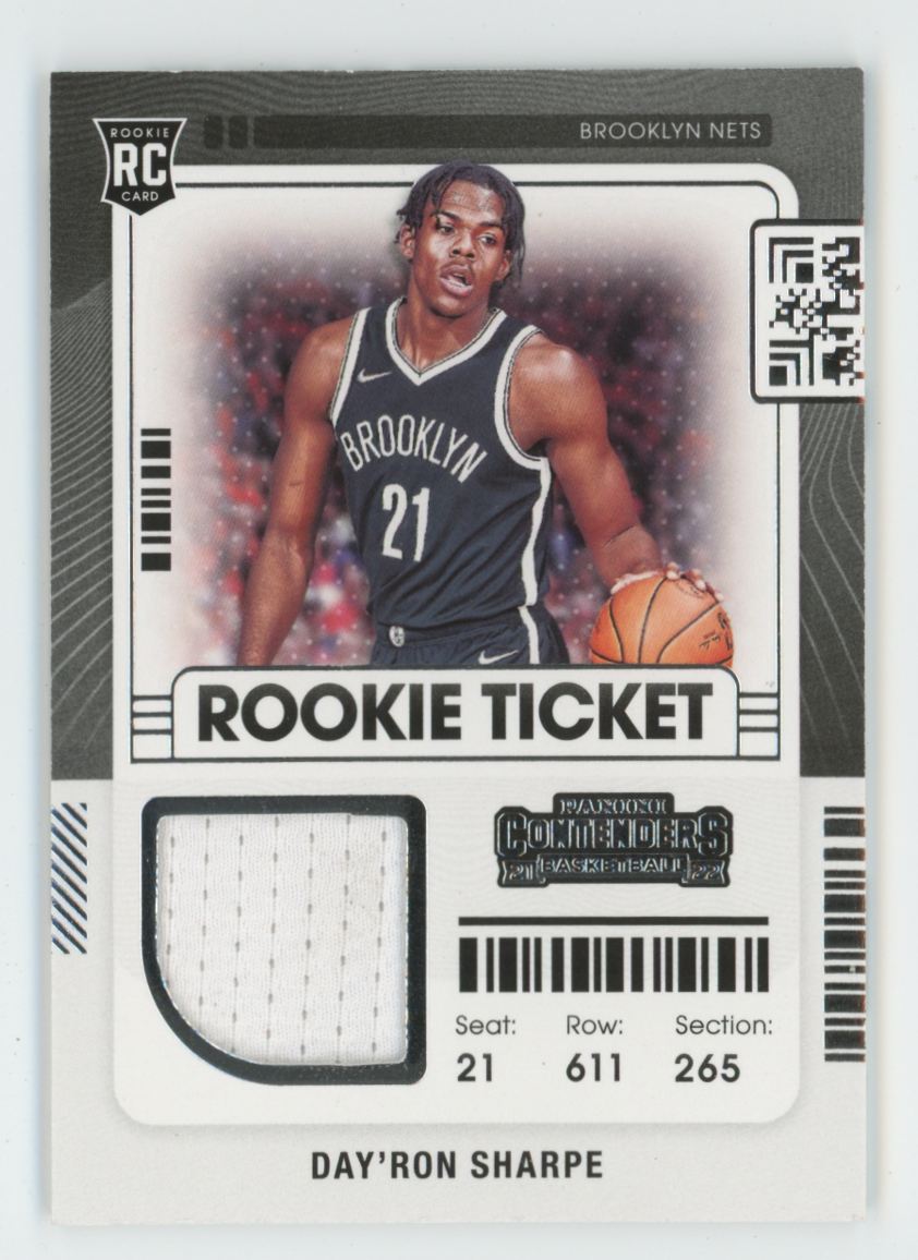 Day'Ron Sharpe 2021 Panini Contenders Rookie Ticket Swatches RC Jersey