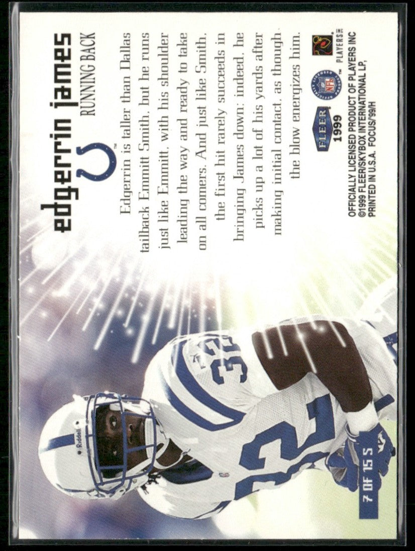Edgerrin James 1999 Fleer Focus Sparklers #7S Indianapolis Colts