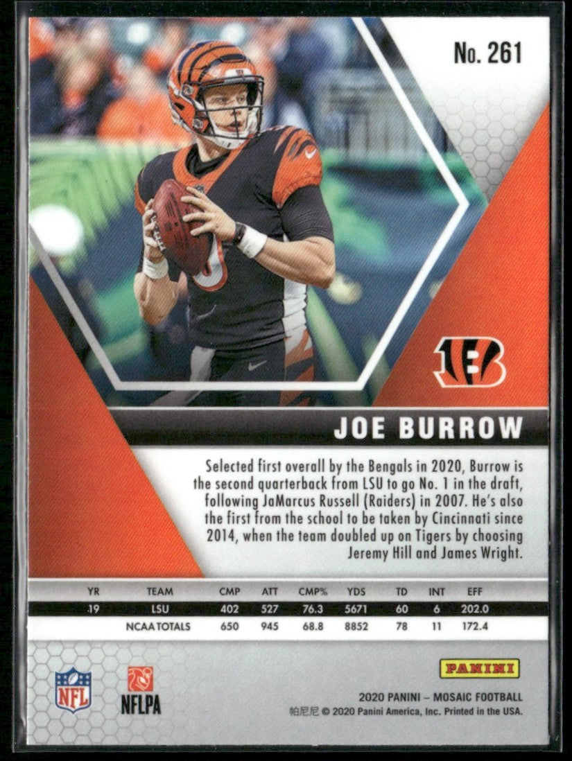Joe Burrow 2020 Panini Mosaic RC #261 Cincinnati Bengals