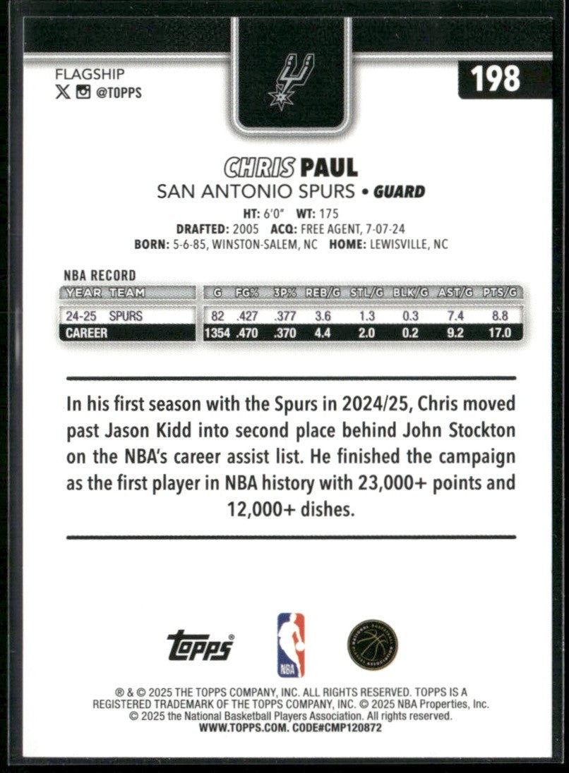 Chris Paul 2025 Topps Crackleboard #198 San Antonio Spurs