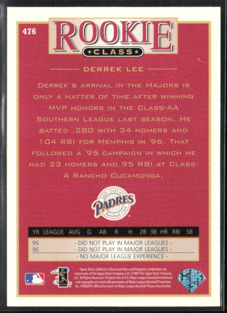 Derrek Lee 1997 Collector's Choice RC #476 San Diego Padres
