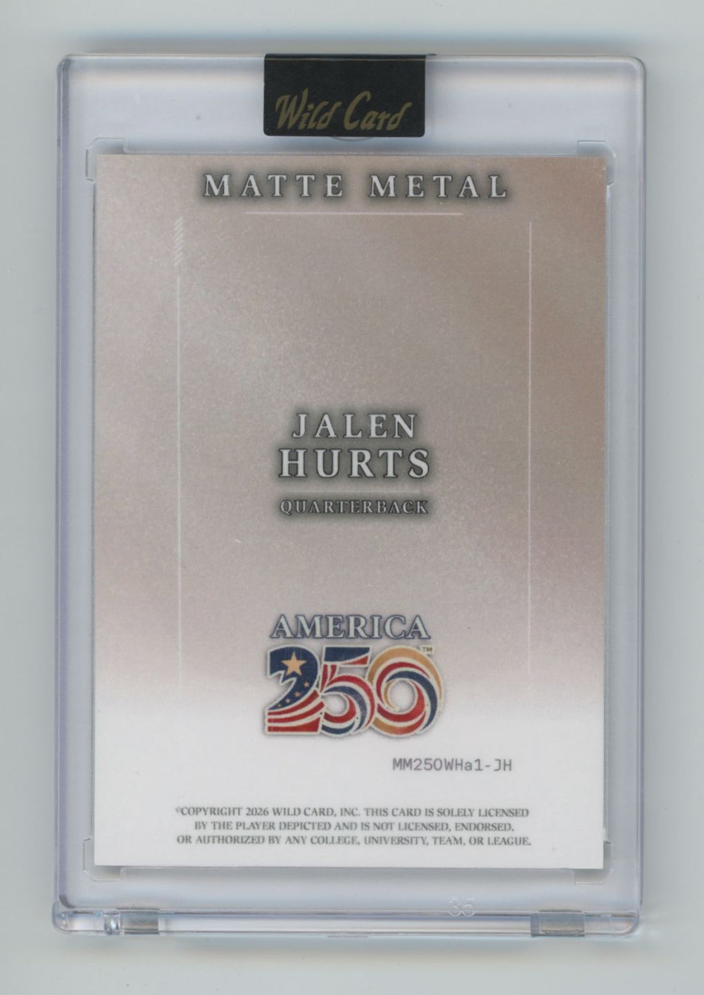 Jalen Hurts 2026 Wild Card Matte Metal /10 Philadelphia Eagles