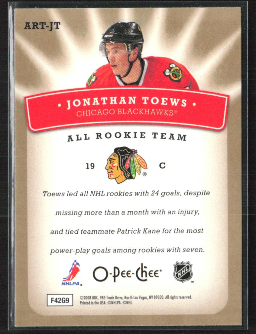 Jonathan Toews 2008 O-Pee-Chee All-Rookie Team #ART-JT Chicago Blackhawks