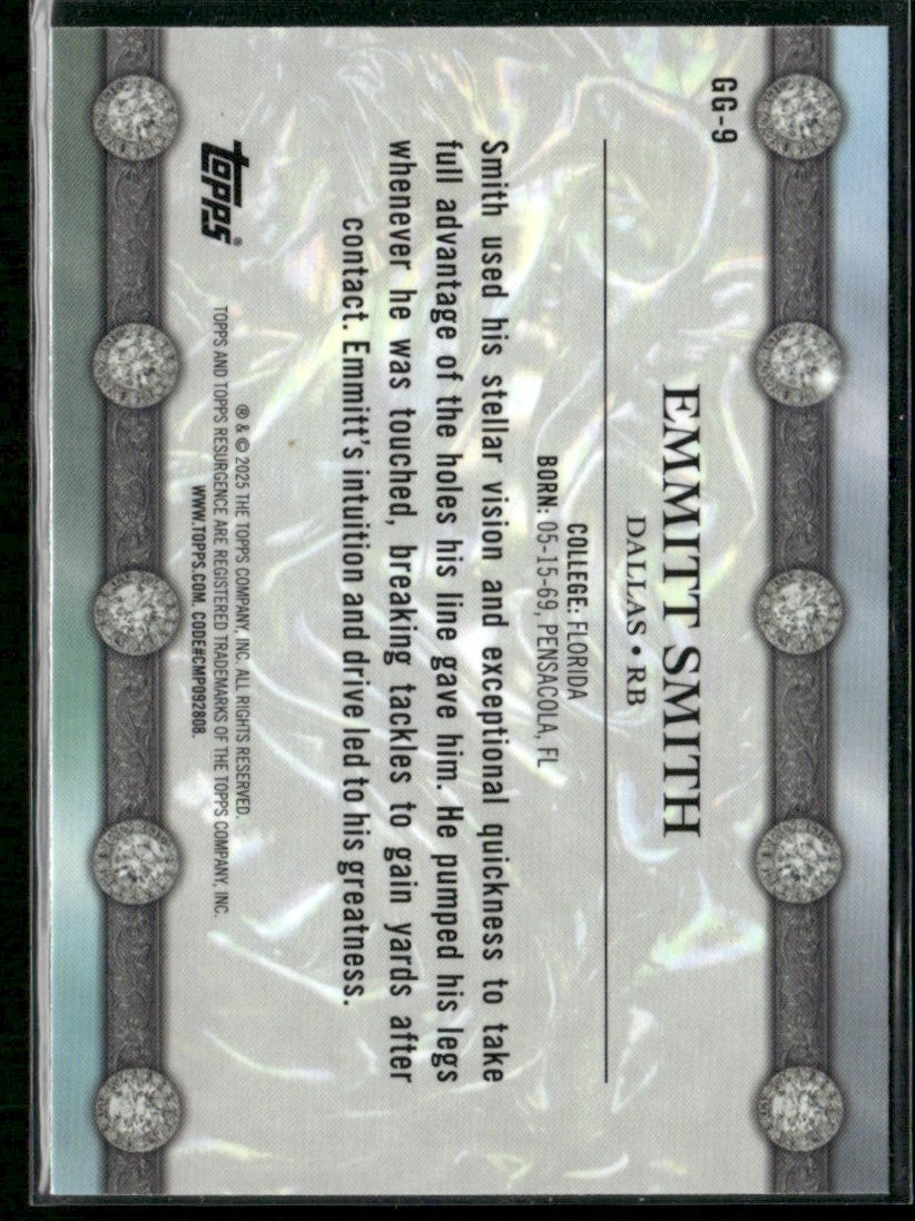 Emmitt Smith 2024 Topps Resurgence Glimmer and Gleam #GG-9 Dallas Cowboys