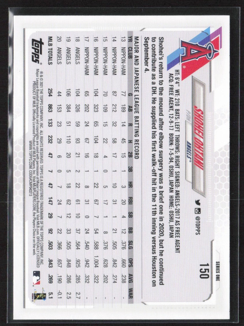 Shohei Ohtani 2021 Topps #150 Los Angeles Angels