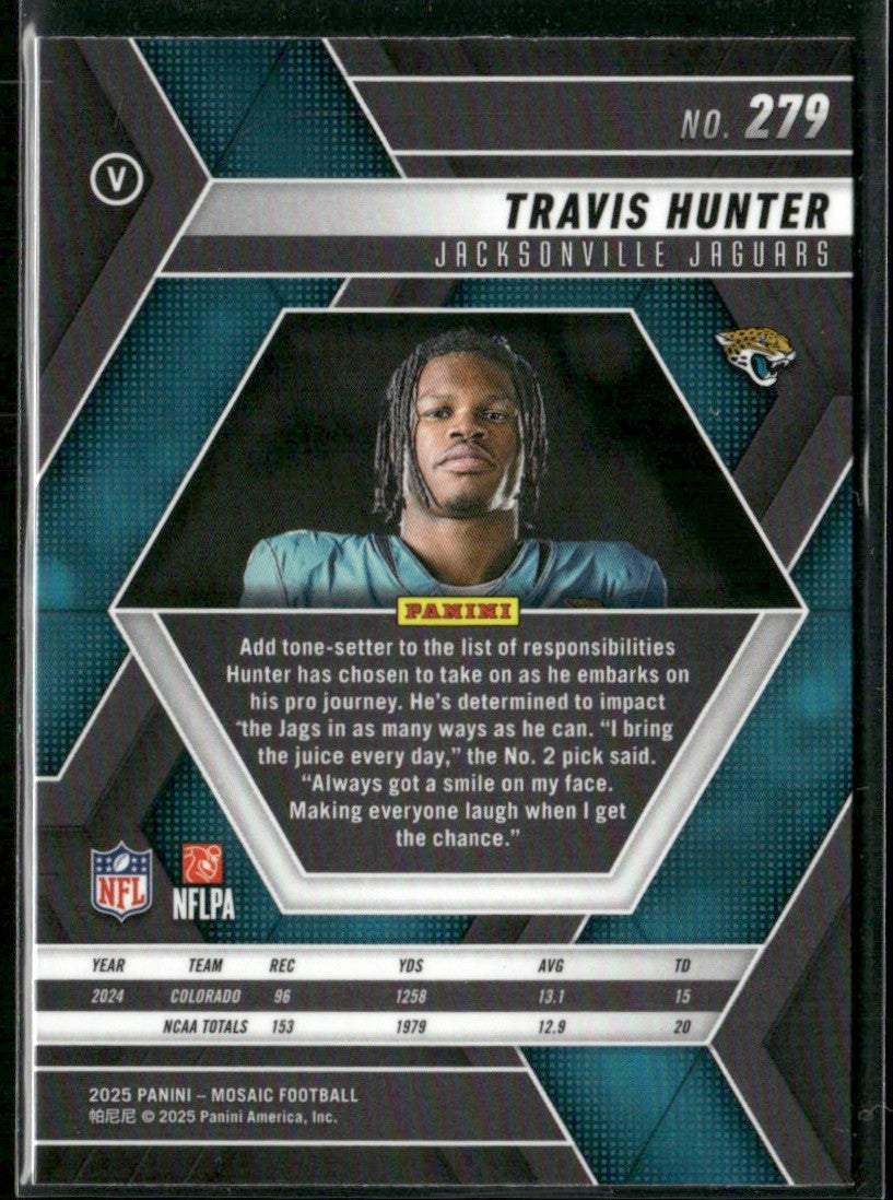 Travis Hunter 2025 Panini Mosaic Rookie Variations RC #279 Jacksonville Jaguars