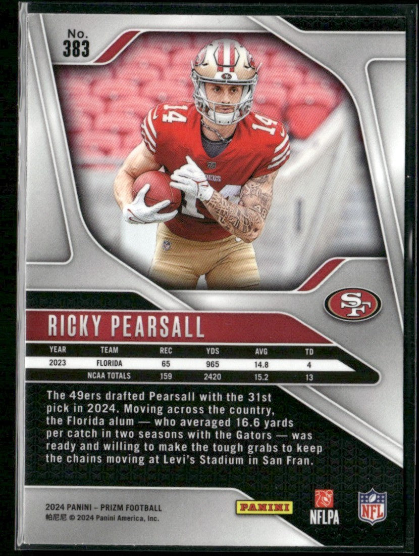 Ricky Pearsall 2024 Panini Prizm RC #383 San Francisco 49ers