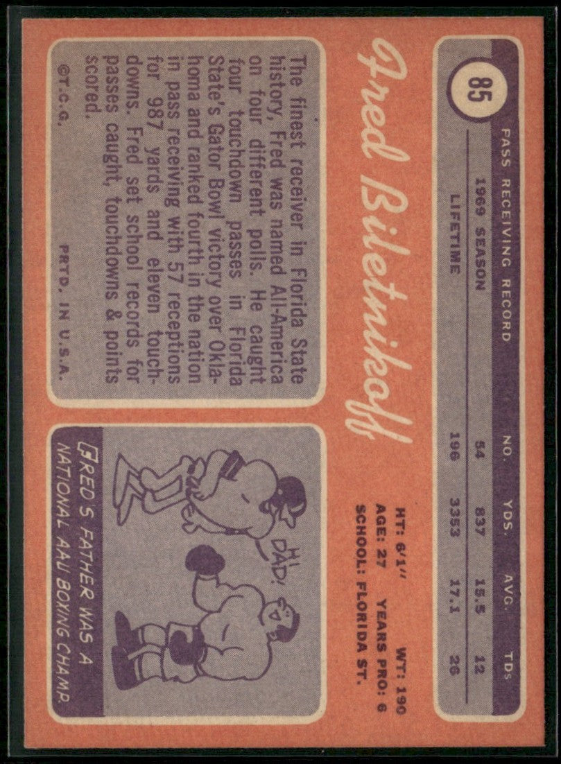 Fred Biletnikoff 1970 Topps #85 Oakland Raiders