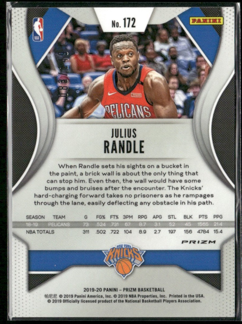 Julius Randle 2019 Panini Prizm Purple Ice /149 #172 New York Knicks