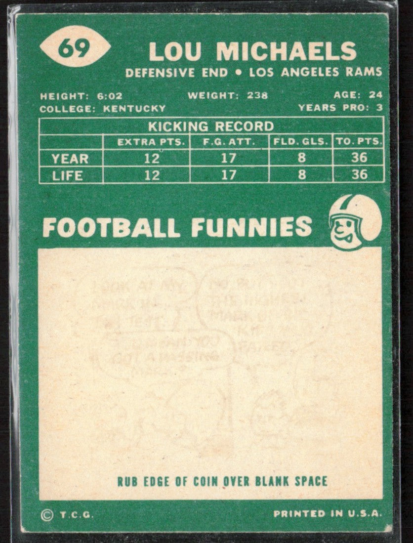 Lou Michaels 1960 Topps RC #69 Los Angeles Rams