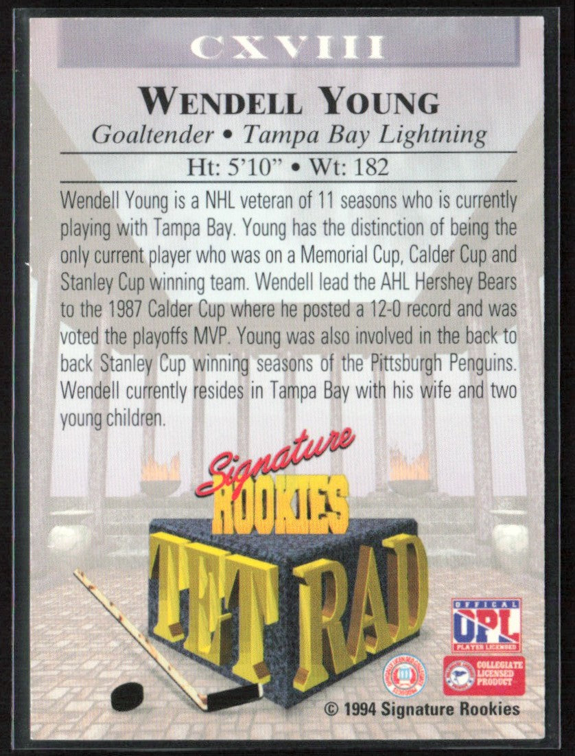 Wendell Young 1994 Signature Rookies TetRad AUTO /7750 #CXVIII