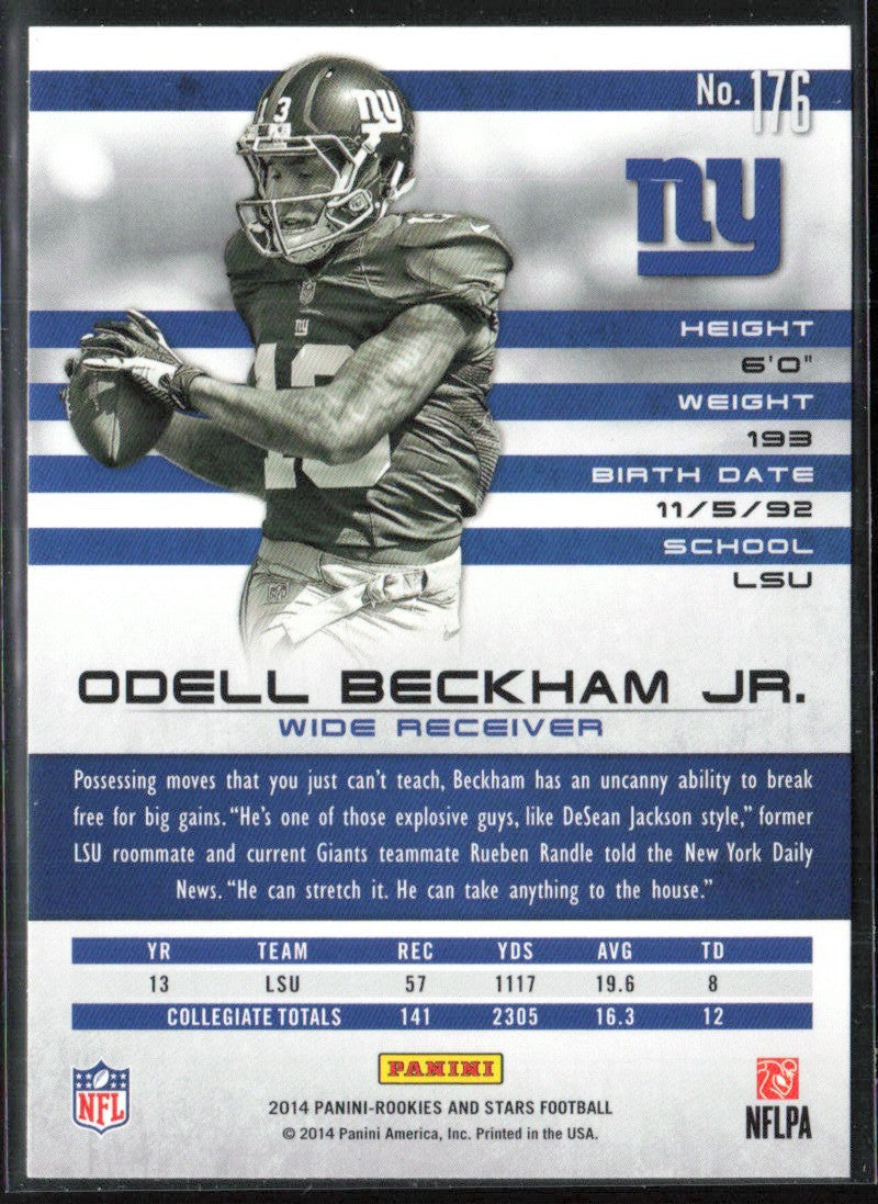 Odell Beckham Jr. 2014 Panini Rookies & Stars RC #176 New York Giants