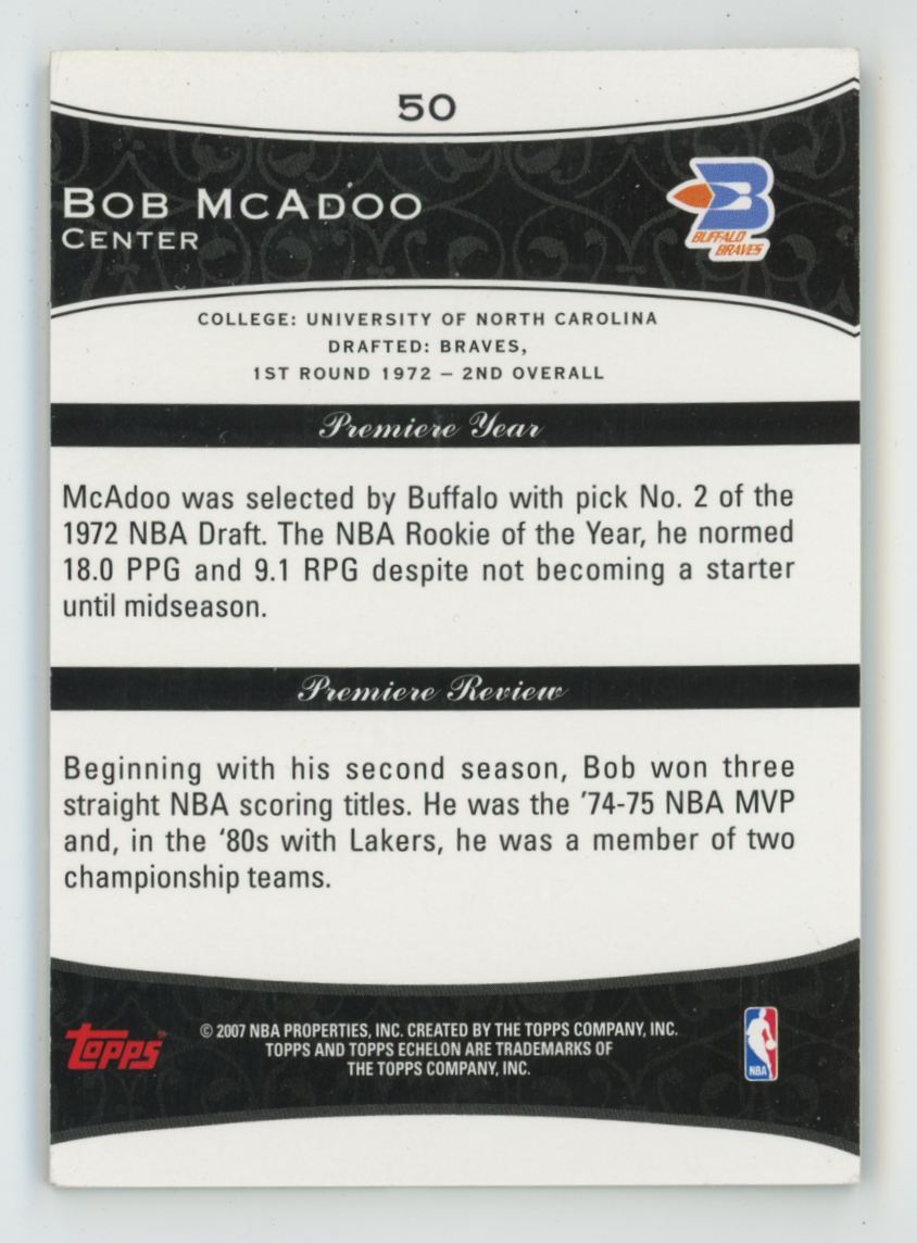 Bob Mcadoo 2007 Topps Echelon /999 #50 Buffalo Braves