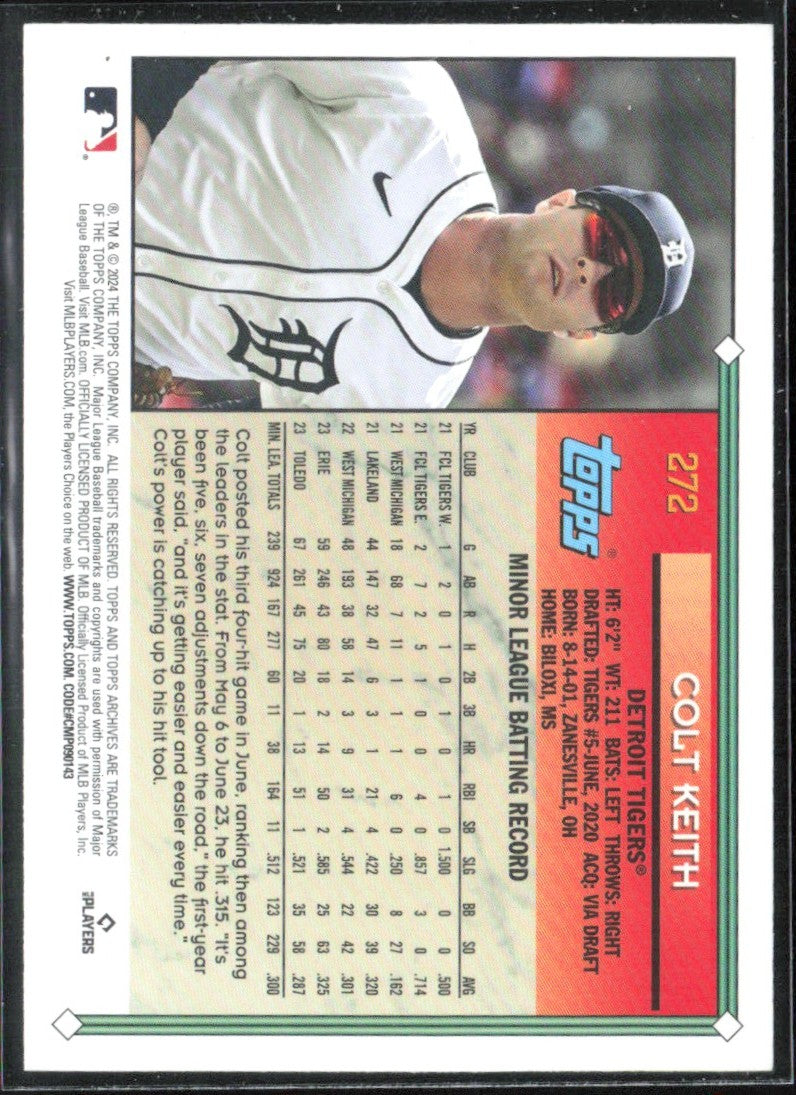 Colt Keith 2024 Topps Archives RC #272 Detroit Tigers