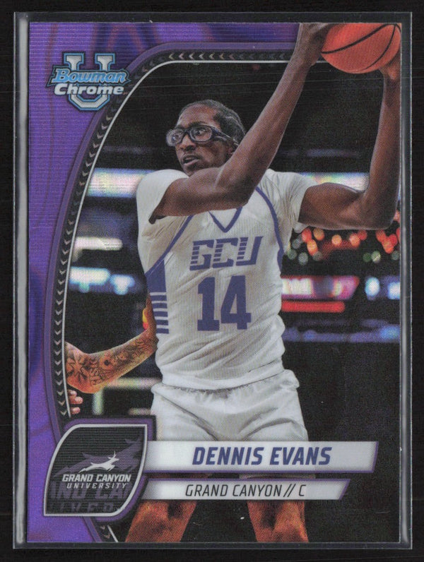 Dennis Evans 2024 Bowman U Chrome Purple Lava Refractor #89