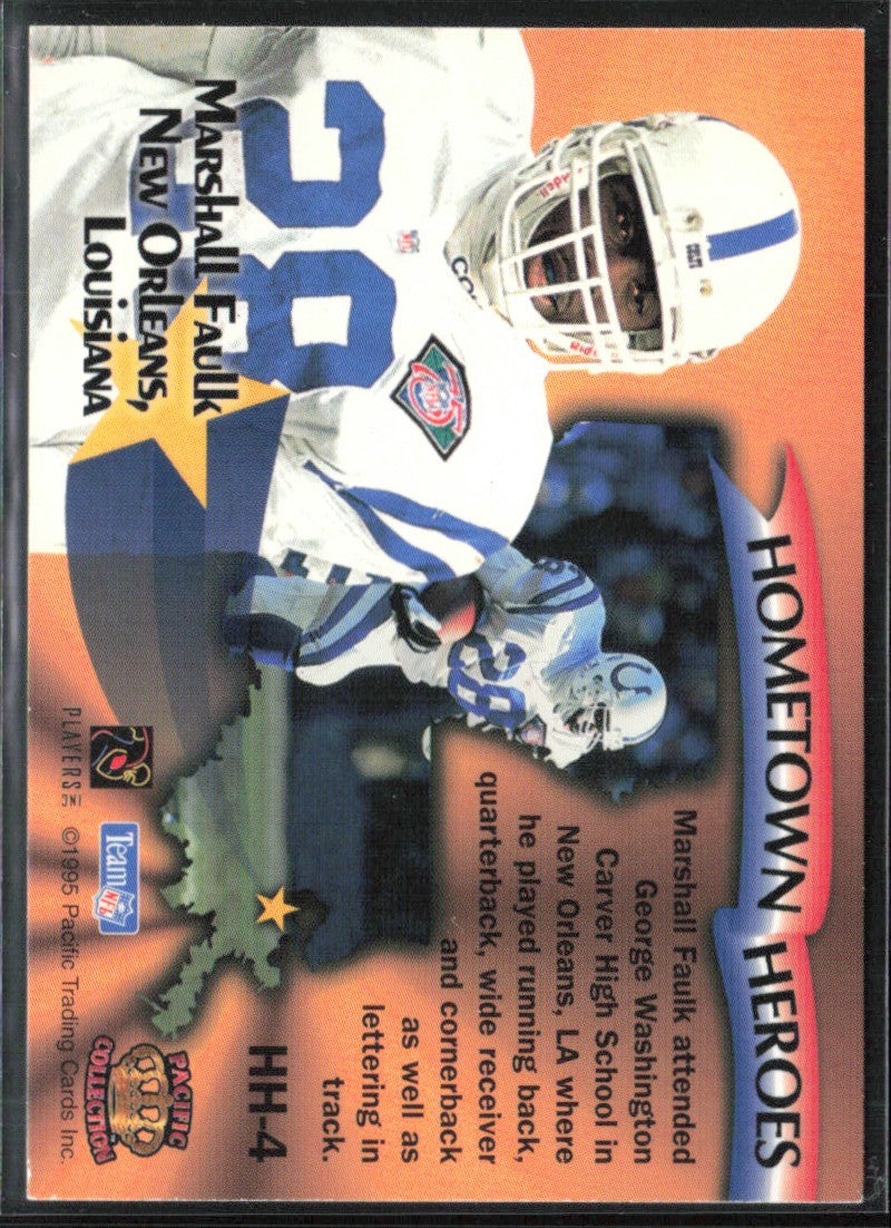Marshall Faulk 1995 Pacific Hometown Heroes #HH-4 Indianapolis Colts