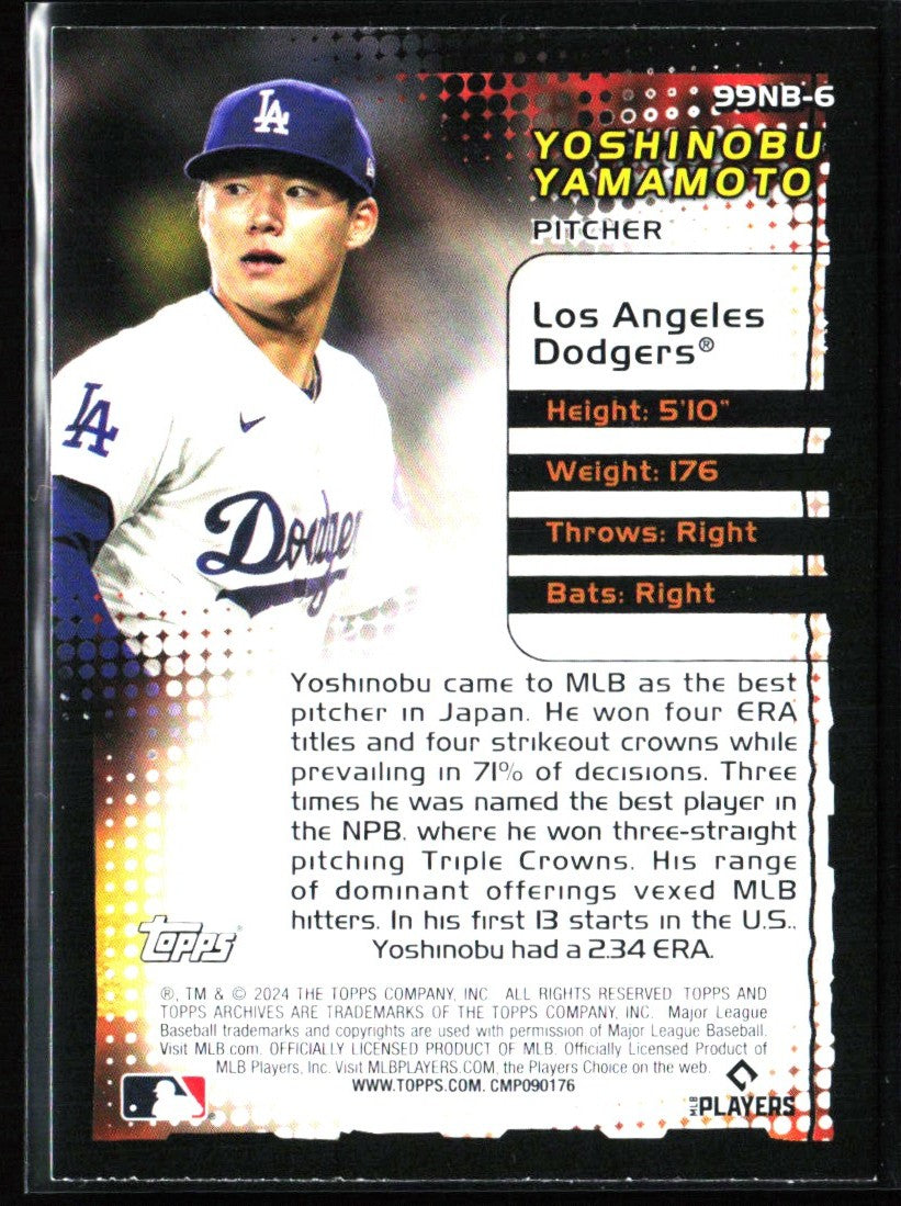 Yoshinobu Yamamoto 2024 Topps Archives 1999 New Breed RC #99NB-6