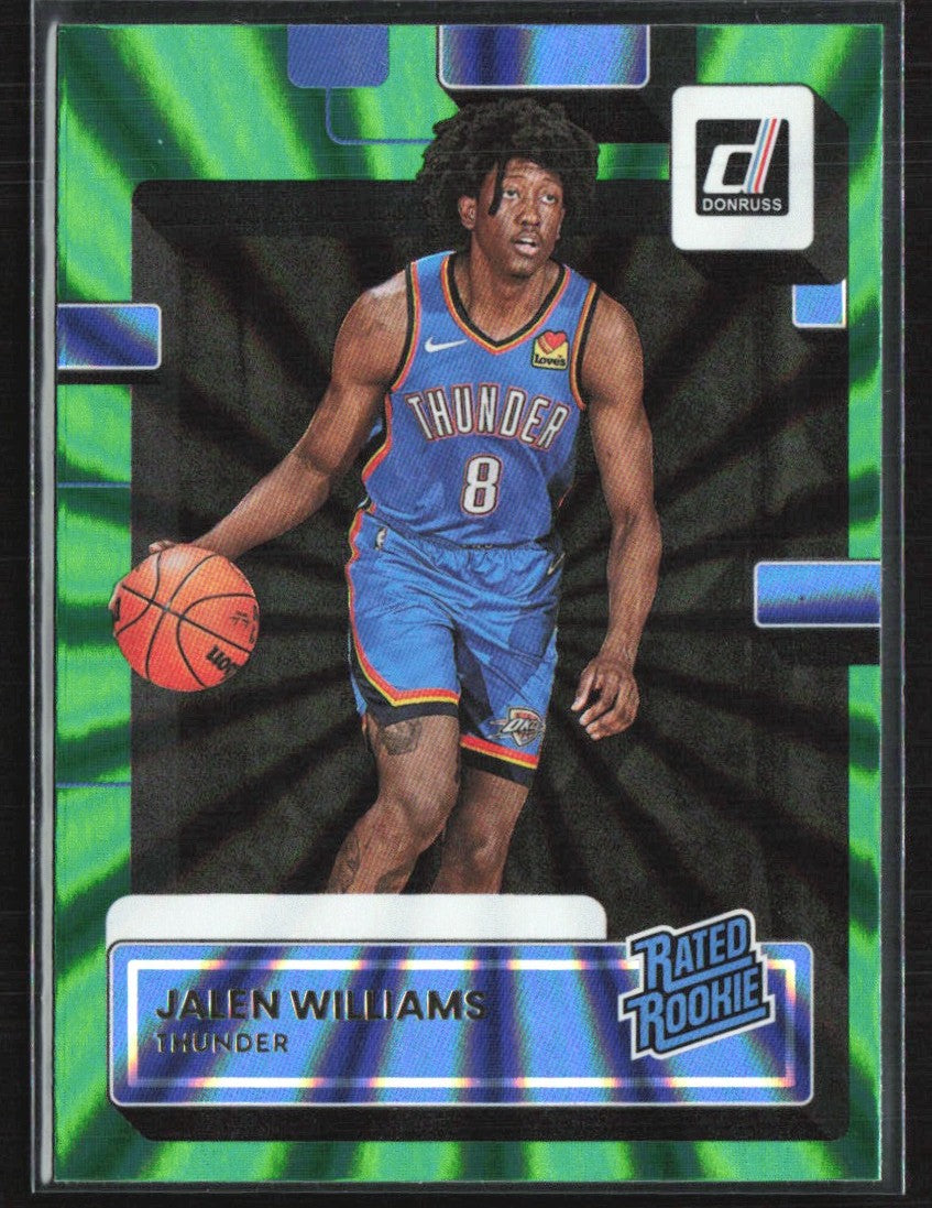 Jalen Williams 2022 Donruss Holo Laser Green RC #212 Oklahoma City Thunder