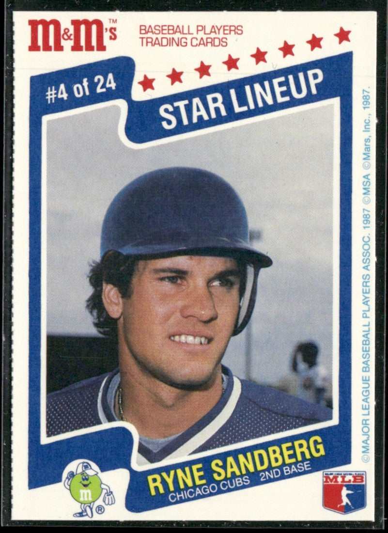 Ryne Sandberg 1987 M&M's Star Lineup #4 Chicago Cubs