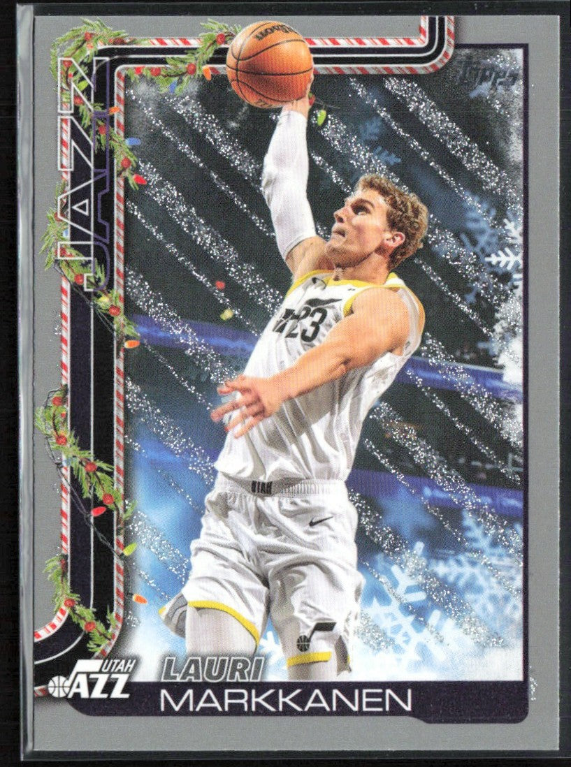 Lauri Markkanen 2025 Topps Holiday Silver Glitter #H101 Utah Jazz
