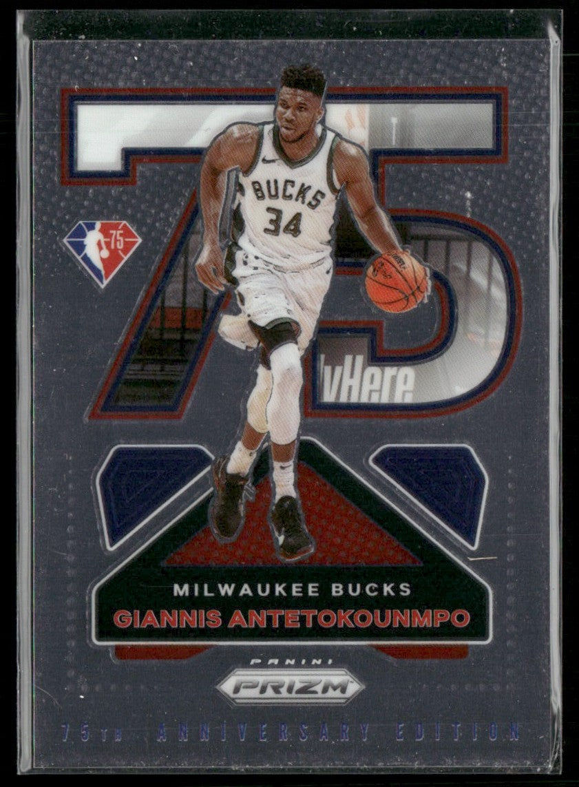 Giannis Antetokounmpo 2021 Panini Prizm 75th Anniversary #16 Milwaukee Bucks