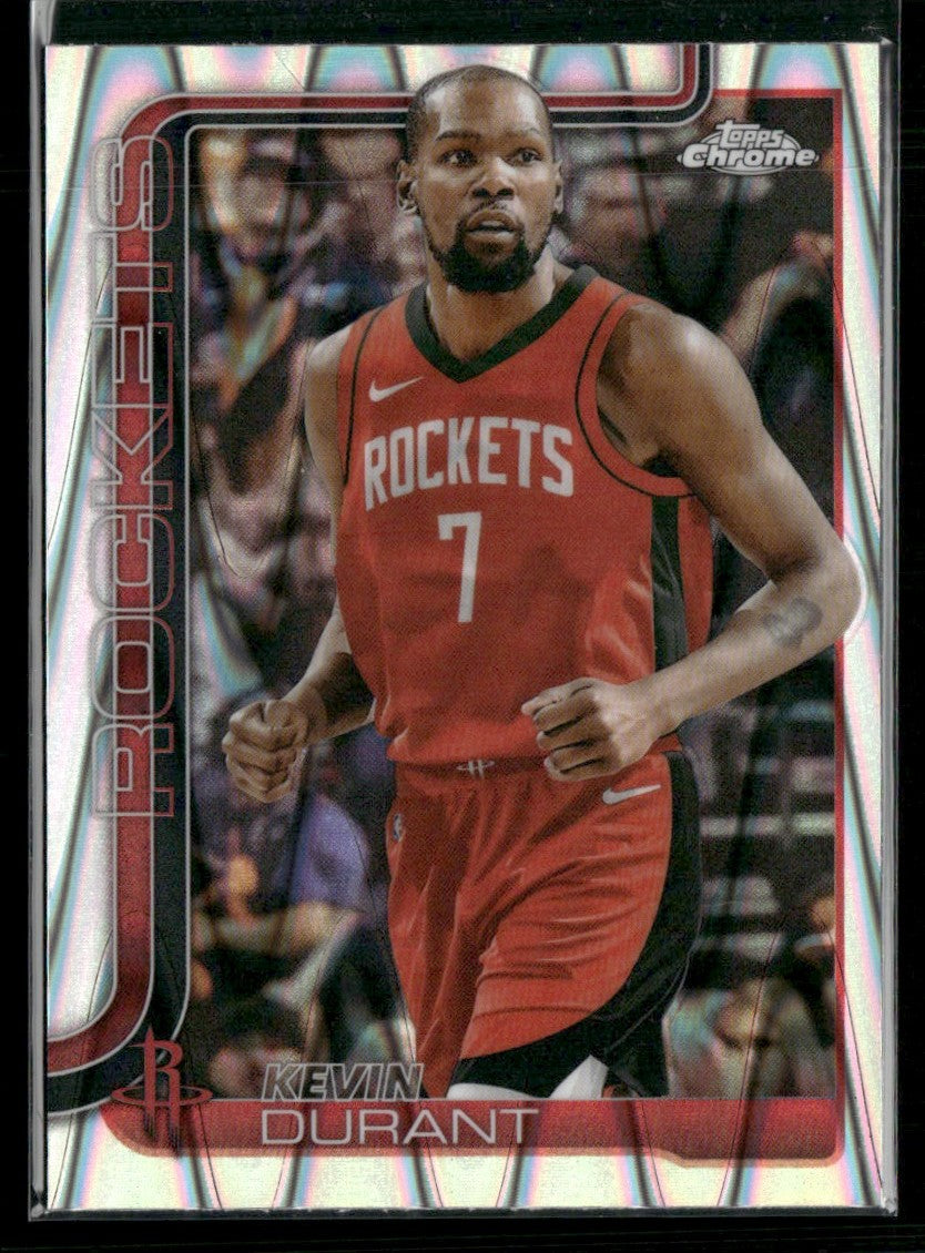 Kevin Durant 2025 Topps Chrome RayWave Refractor #155 Houston Rockets