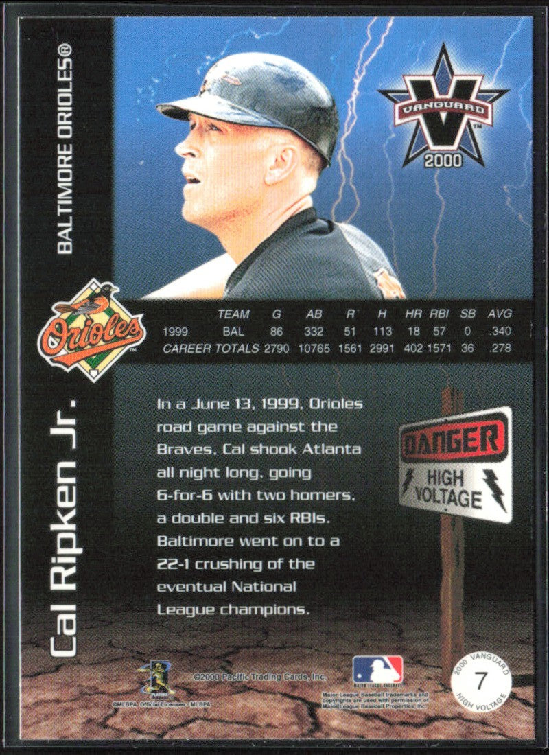 Cal Ripken Jr. 2000 Pacific Vanguard High Voltage #7 Baltimore Orioles