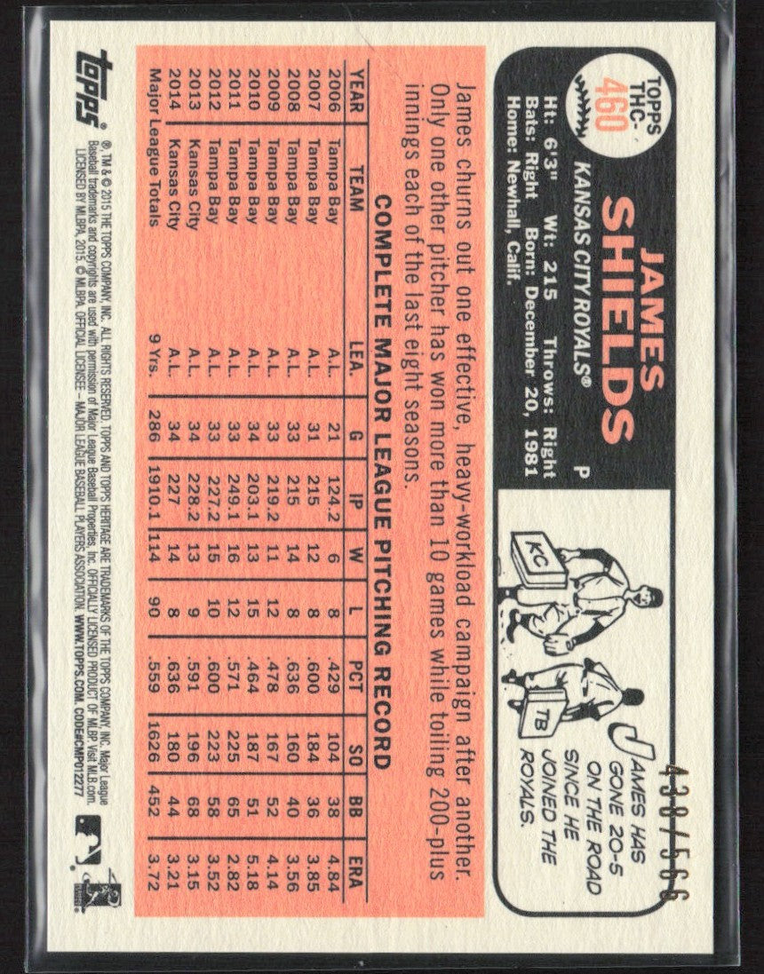 James Shields 2015 Topps Heritage Chrome Refractor /566 #THC-460