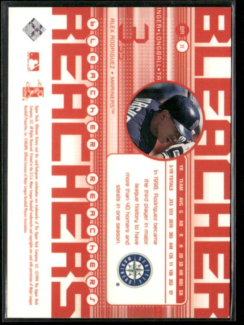 Alex Rodriguez 1999 Ultimate Victory Bleacher Reachers #BR 11 Seattle Mariners