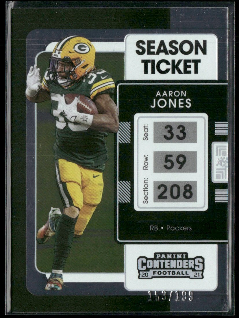 Aaron Jones 2021 Panini Contenders Playoff Ticket /199 #36 Green Bay Packers