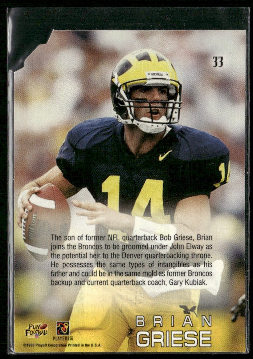 Brian Griese 1998 Playoff Absolute Retail Draft Picks Blue Die Cuts RC #33