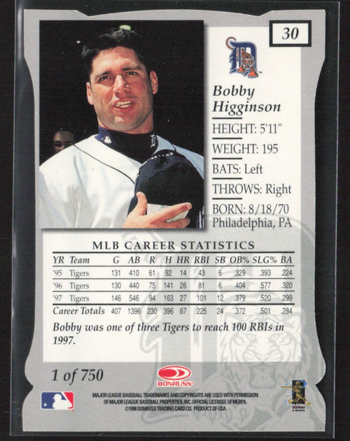 Bobby Higginson 1998 Donruss Elite Aspirations /750 #30 Detroit Tigers