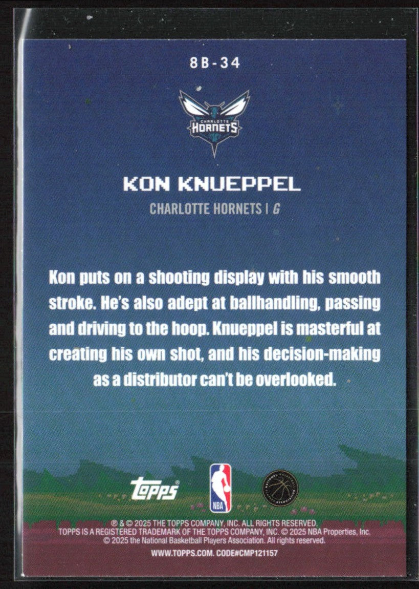 Kon Knueppel 2025 Topps 8-Bit Ballers RC #8B-34 Charlotte Hornets